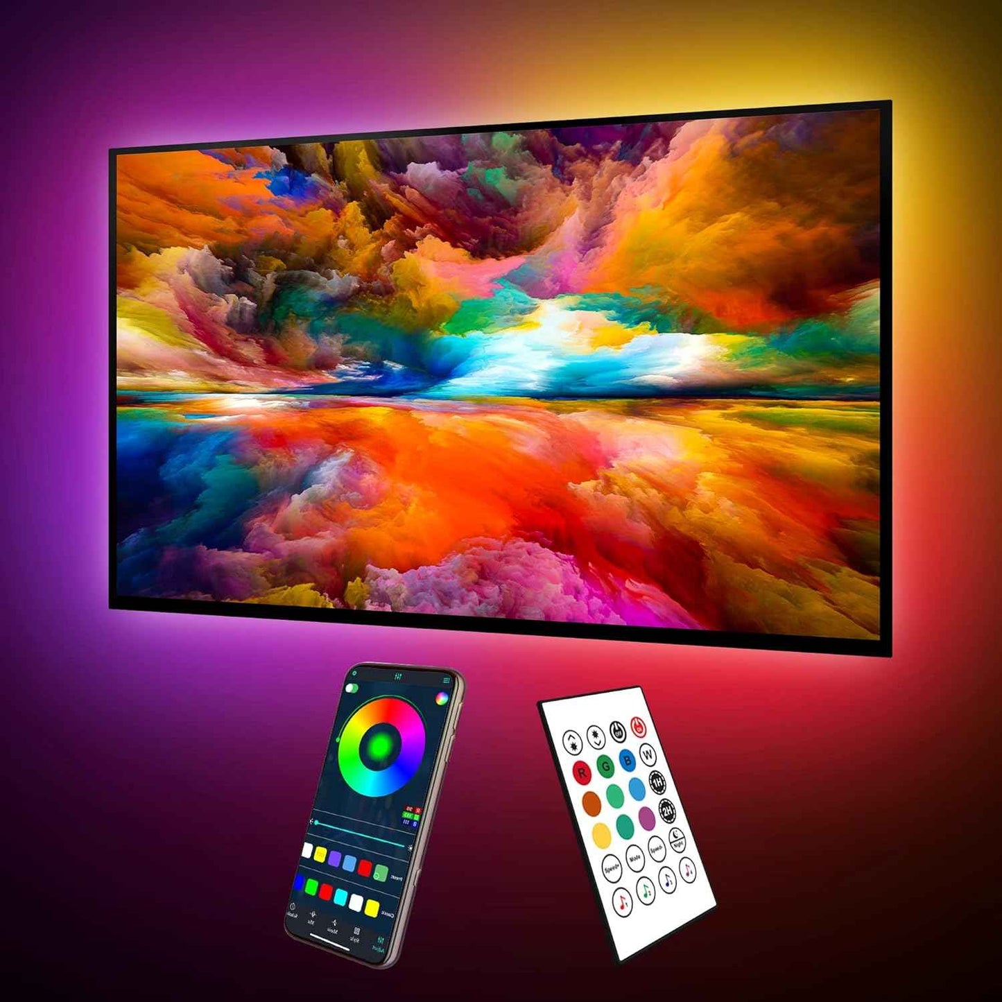 maylit ICRGB TV LED Backlight – Thoughtful Housewarming Gift for Him, App-Controlled Room Decor