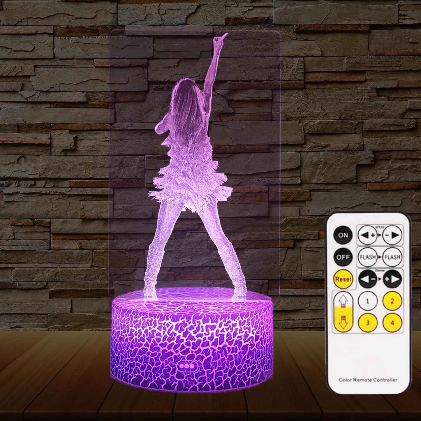 Pop Star Acrylic Night Light – Personalized Birthday Gift for Girls, 16 Color Remote Control Lamp
