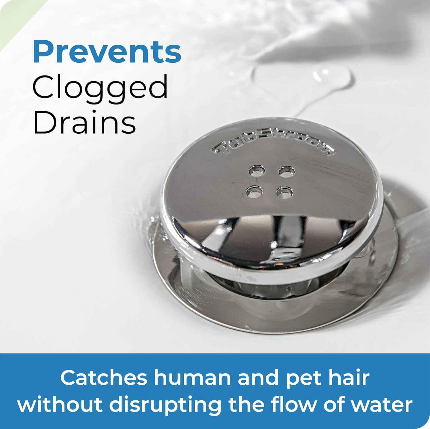 TubShroom Self Care Shower Hair Catcher - Keep Your Evening Bath Ritual Relaxing With a Clean, Clear Drain