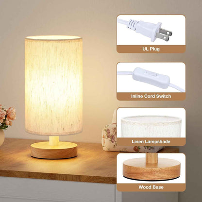 Fenmzee Small Table Lamp for Bedroom - Thoughtful Housewarming Gift Lamp with Included Bulb and Ready-to-Give Packaging