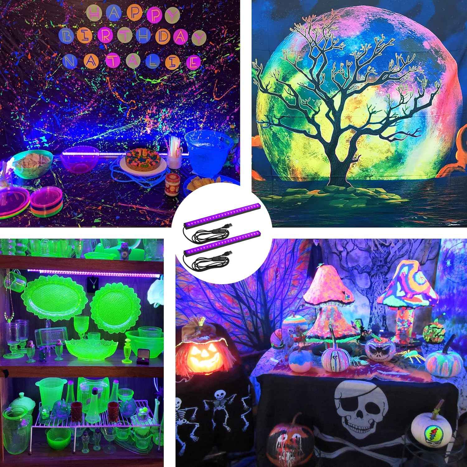 CICINY UV LED Strip – Cozy Living Room Atmosphere Light, Wall-Mounted Blacklight for Fluorescent Art
