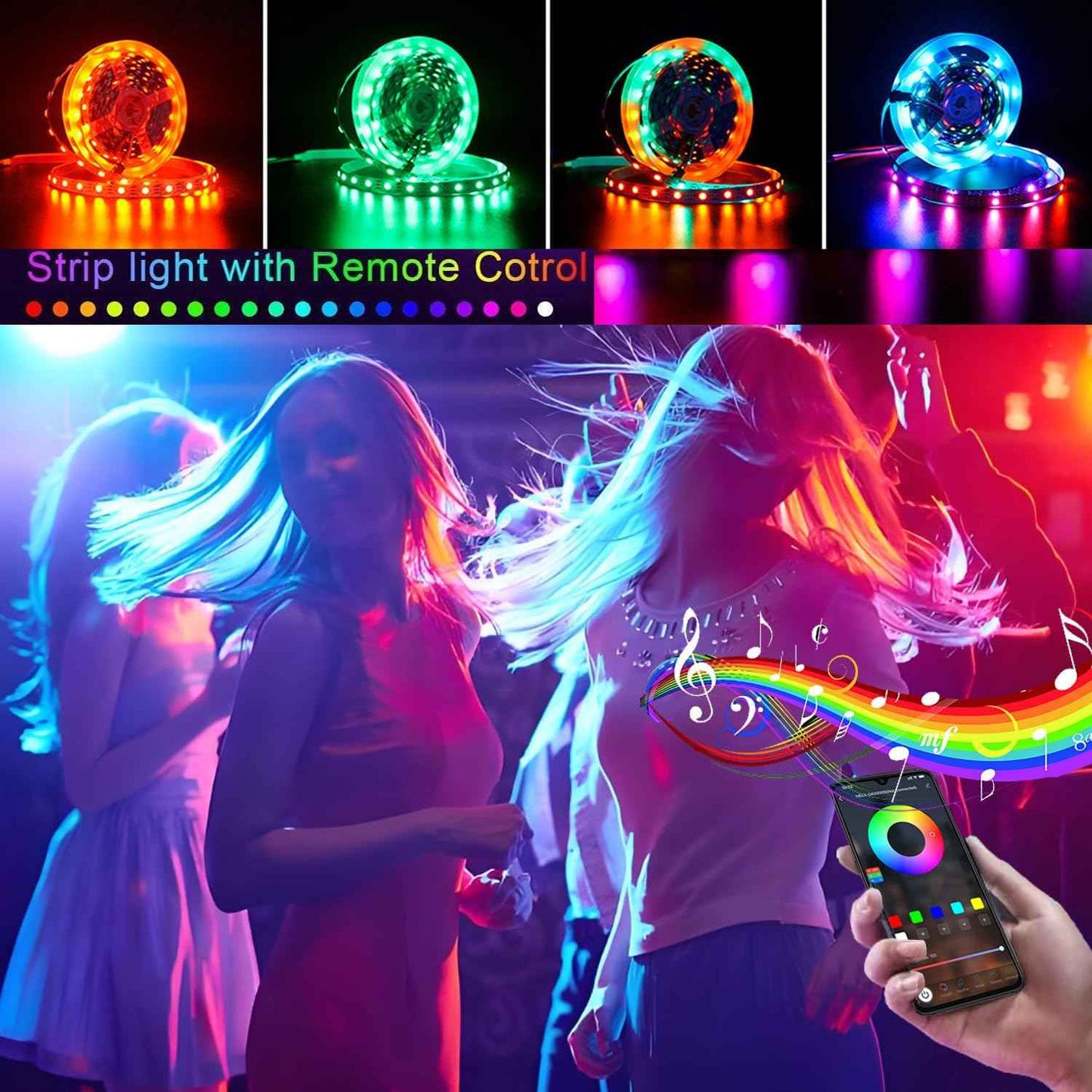 [Brand Name] RGB Strip Light with Music Sync – Unique Housewarming Gift for New Homeowners, Wireless Decor