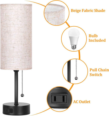 Modern Minimalist Table Lamp for Bedroom, Compact 4.4 Inch Base Reading Light with 2700K 4000K 5000K Modes