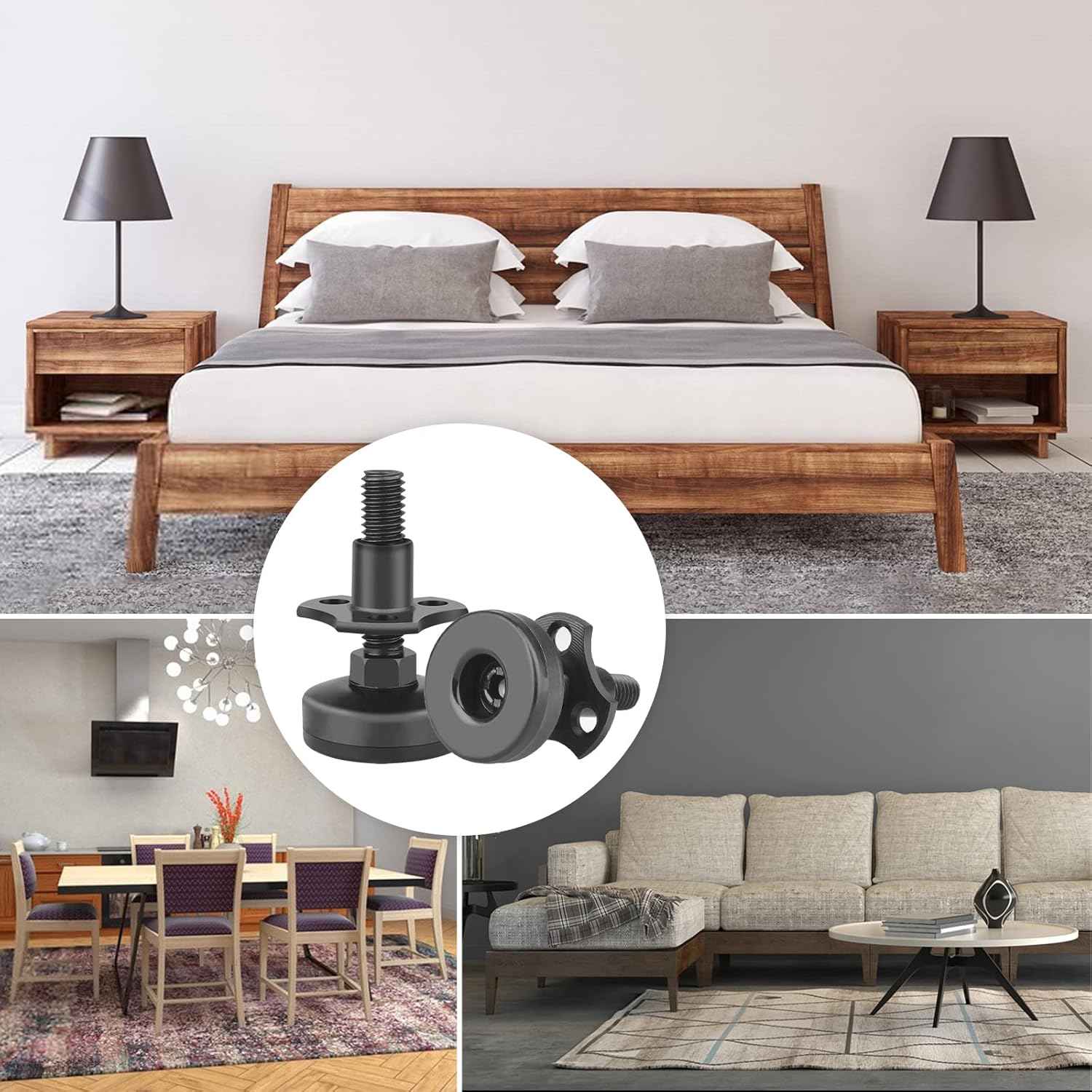 Anwenk Adjustable Leveling Feet Furniture Levelers 4 Pack, Practical Housewarming Gift for New Homeowners and DIYers