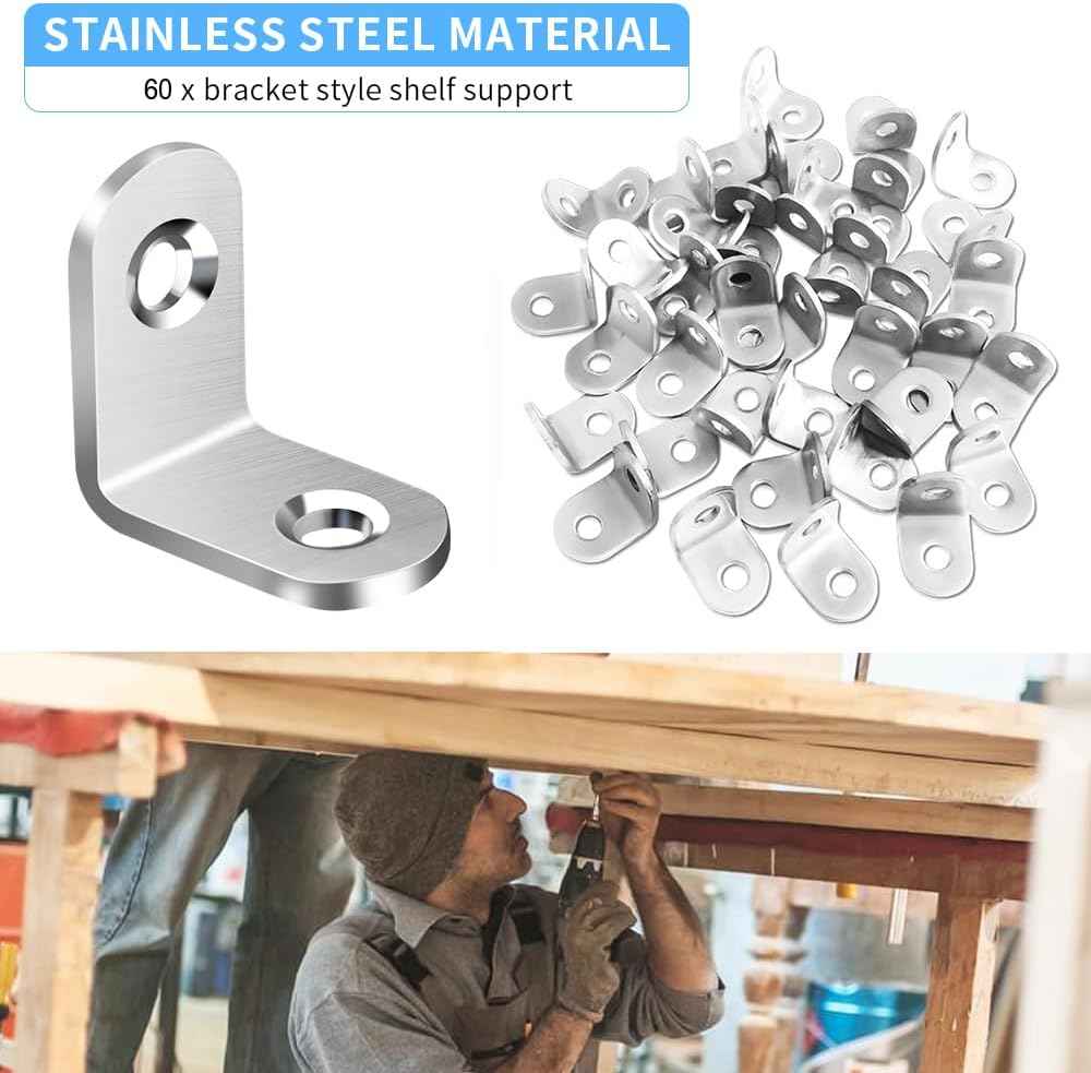 AODLANA Stainless Steel L Bracket Kit – Practical Housewarming Gift for New Homeowners, Reinforce Furniture Joints