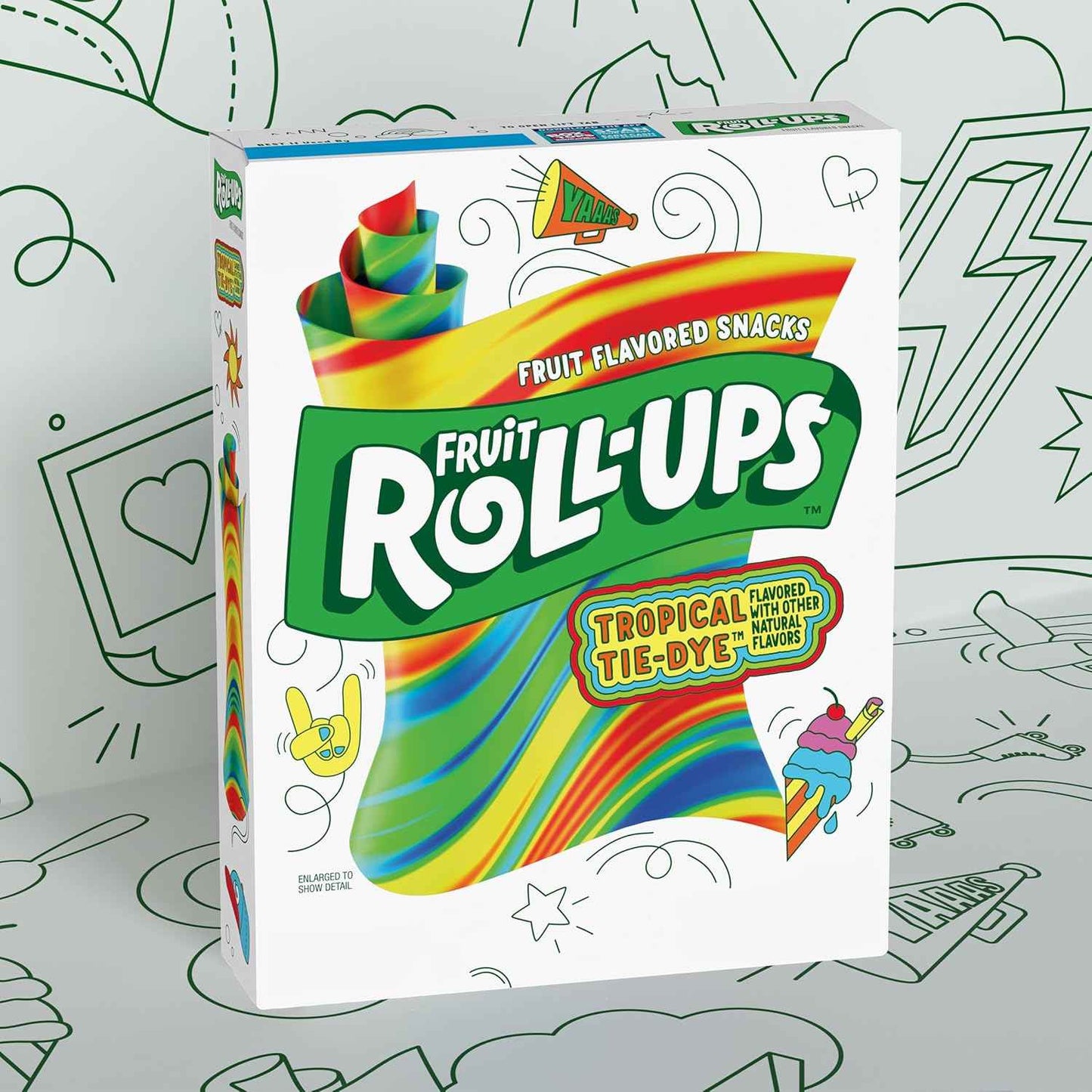 Fruit Roll-Ups Tropical Tie-Dye Snacks – Gluten-Free Lunchbox Treats for Kids' School Lunches