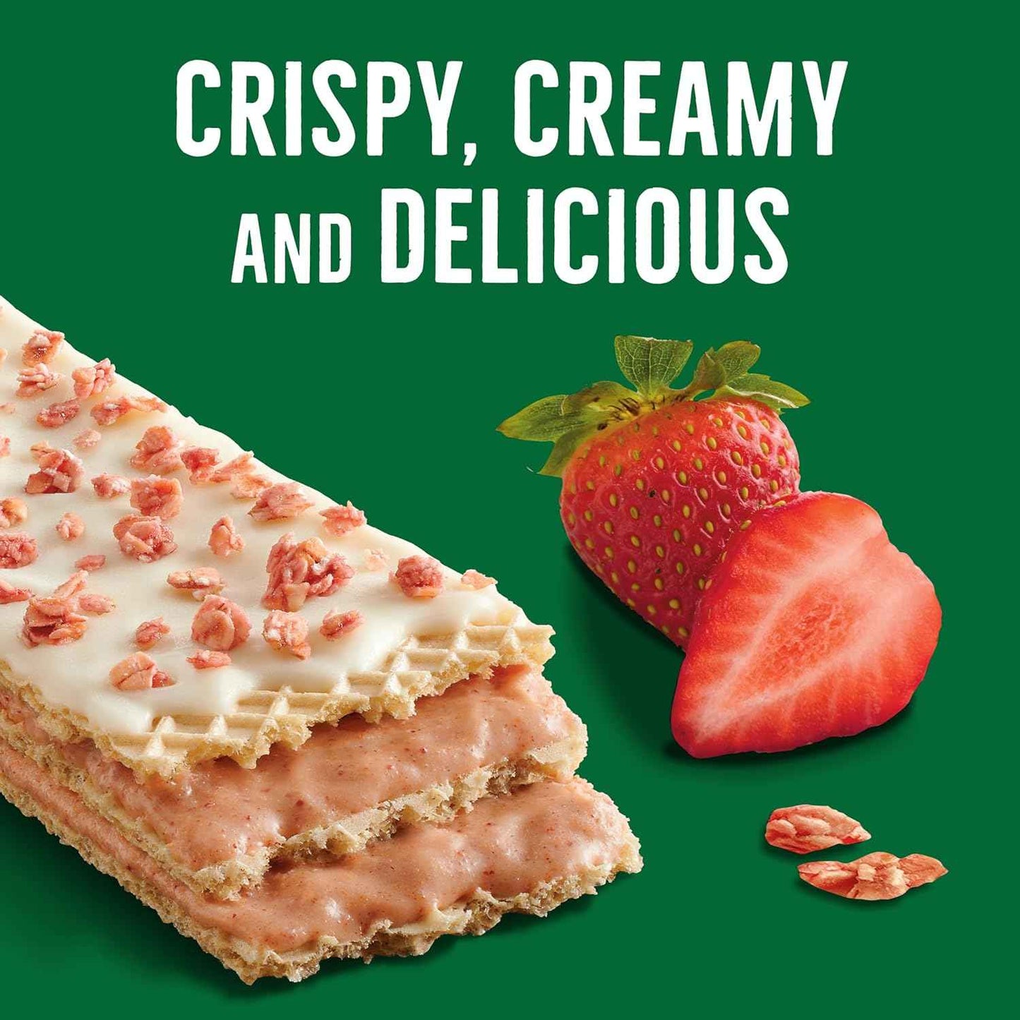 Nature Valley Crispy Creamy Wafer Bars – Strawberry Whole Grain Indulgence for Mindful Snack Breaks at Home, 5 ct