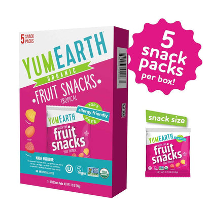YumEarth Organic Tropical Fruit Snacks – On the Go Snack for Hiking and Car Rides