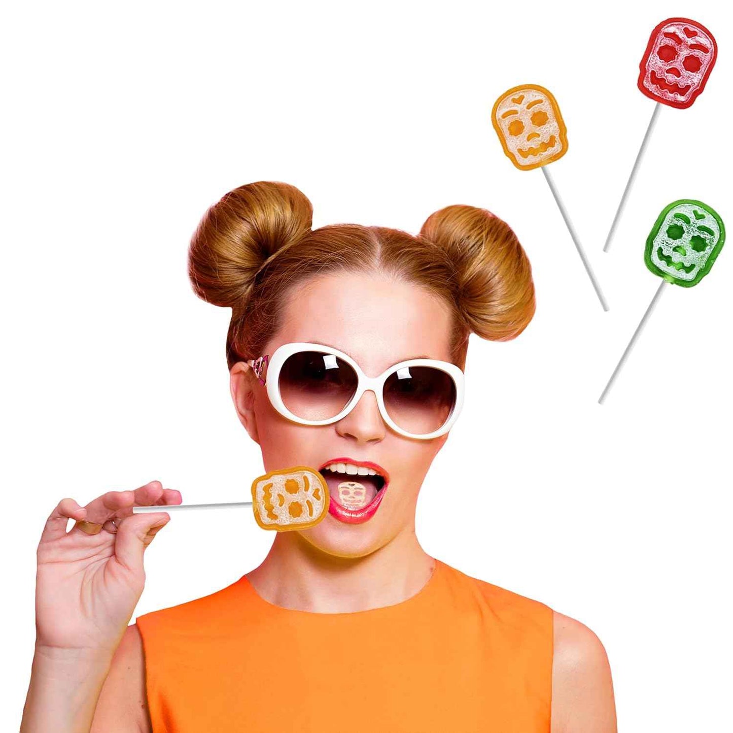 Candy Pop Co. Skull Lollipop Suckers – Halloween Goody Bag Fillers for Kids' Trick-or-Treat Night