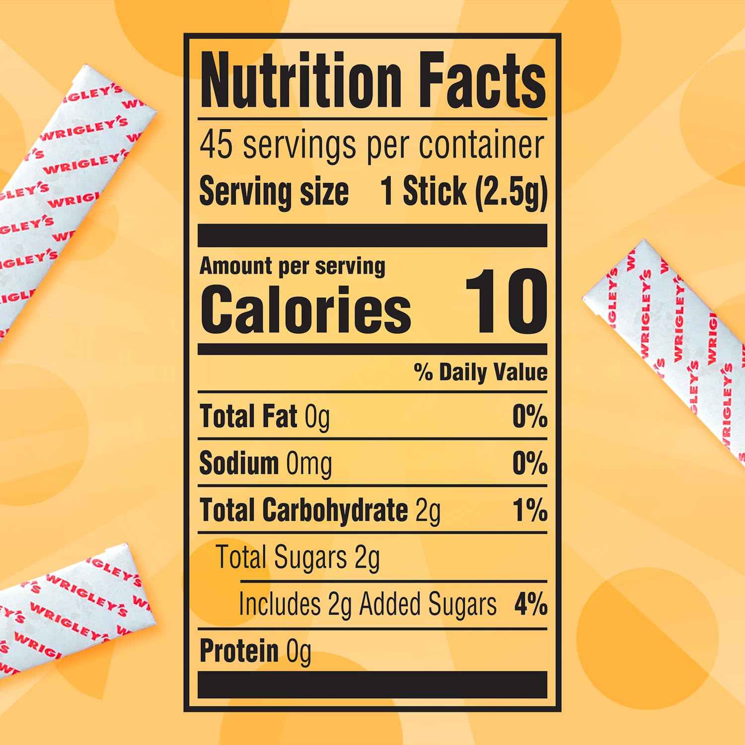 Juicy Fruit Gum Kids Birthday Party Candy – 45 Individually Wrapped Sticks for Lunchboxes and Favor Bags
