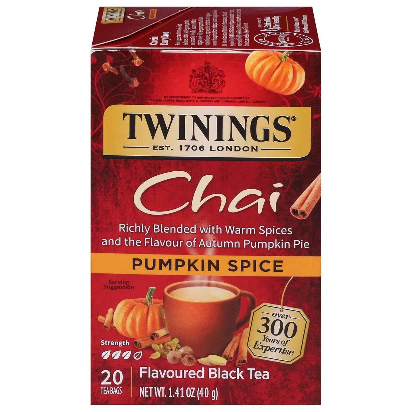 Twinings Pumpkin Spice Chai Black Tea — Living Room Autumn Centerpiece Pairing, Warm Spice Aroma Sets Cozy Mood