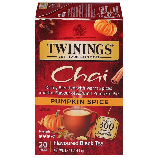 Twinings Pumpkin Spice Chai Black Tea — Living Room Autumn Centerpiece Pairing, Warm Spice Aroma Sets Cozy Mood