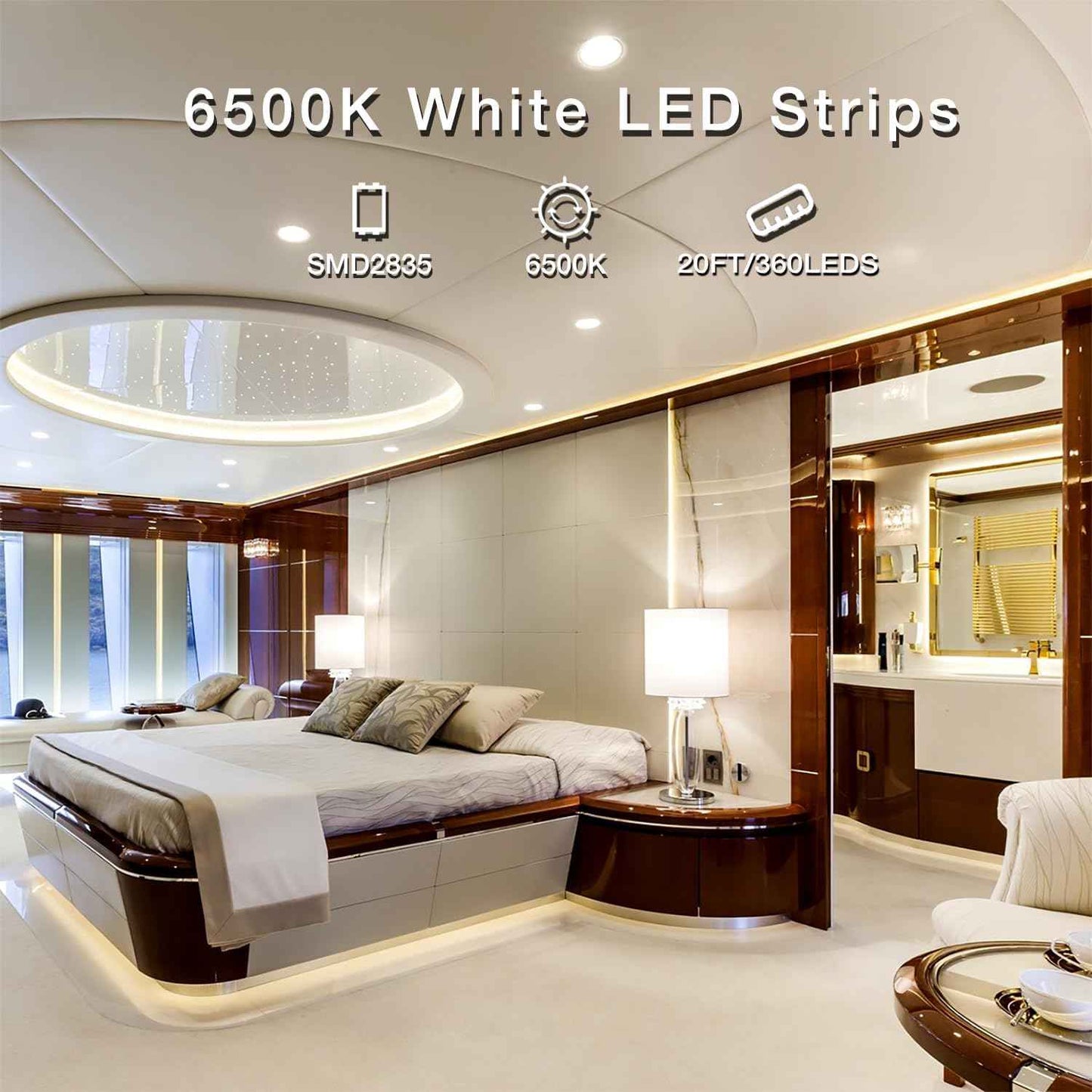 DAYBETTER 24V Low Voltage LED Strip Light 16.4FT – Cool to Touch Bedroom Lighting Safe Around Kids and Pets