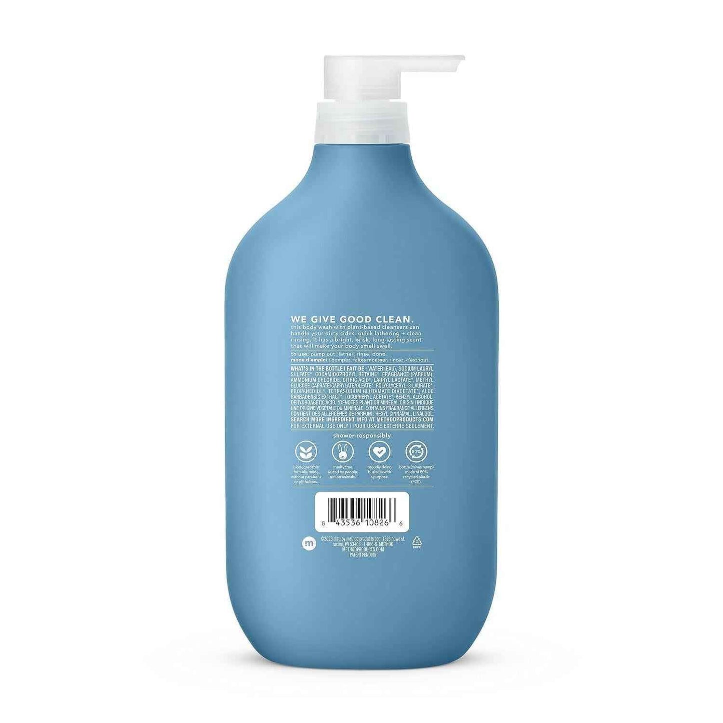 Method Body Wash, Simply Nourish – Clean Design Pump Bottle for Intentional Home Bathroom