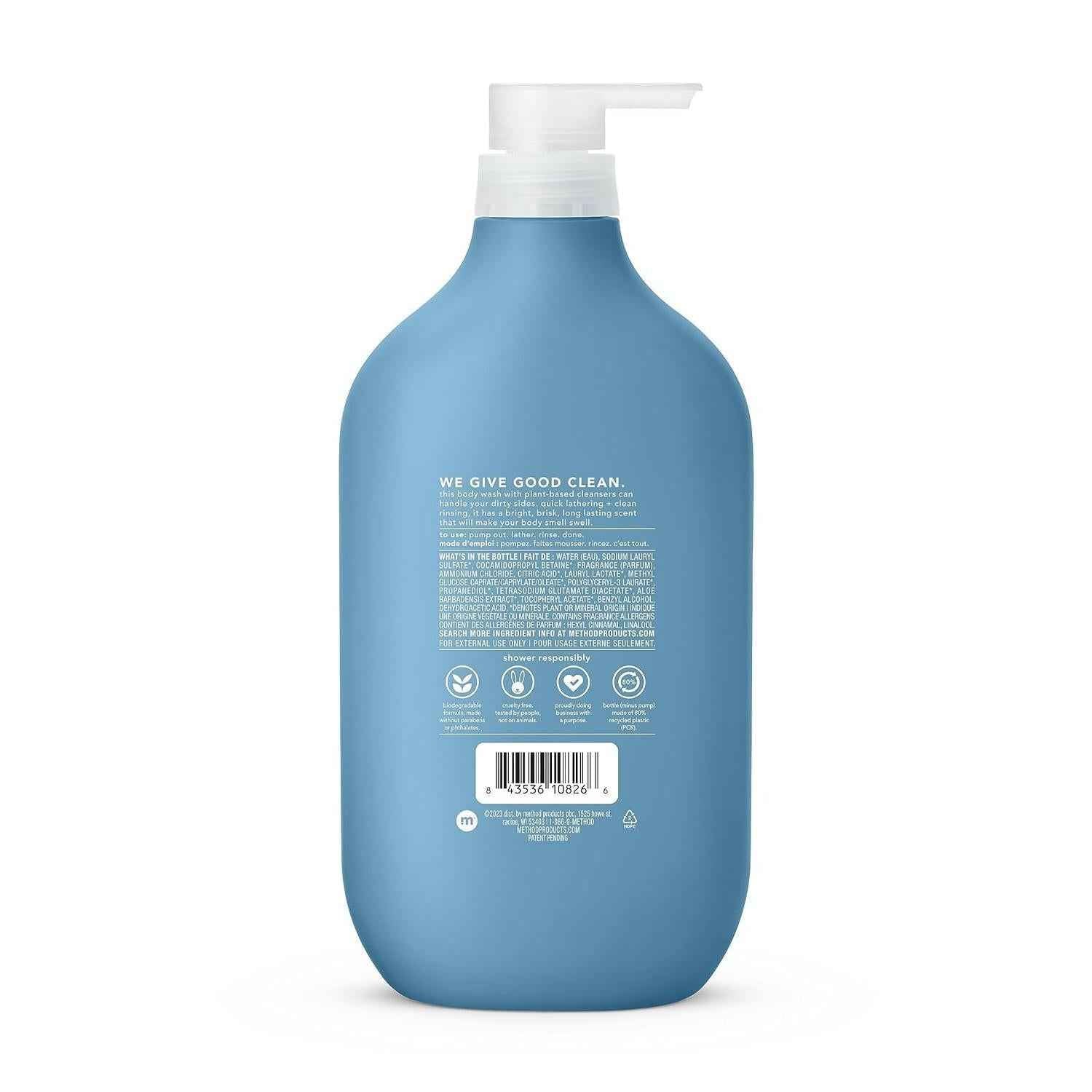 Method Body Wash, Simply Nourish – Clean Design Pump Bottle for Intentional Home Bathroom