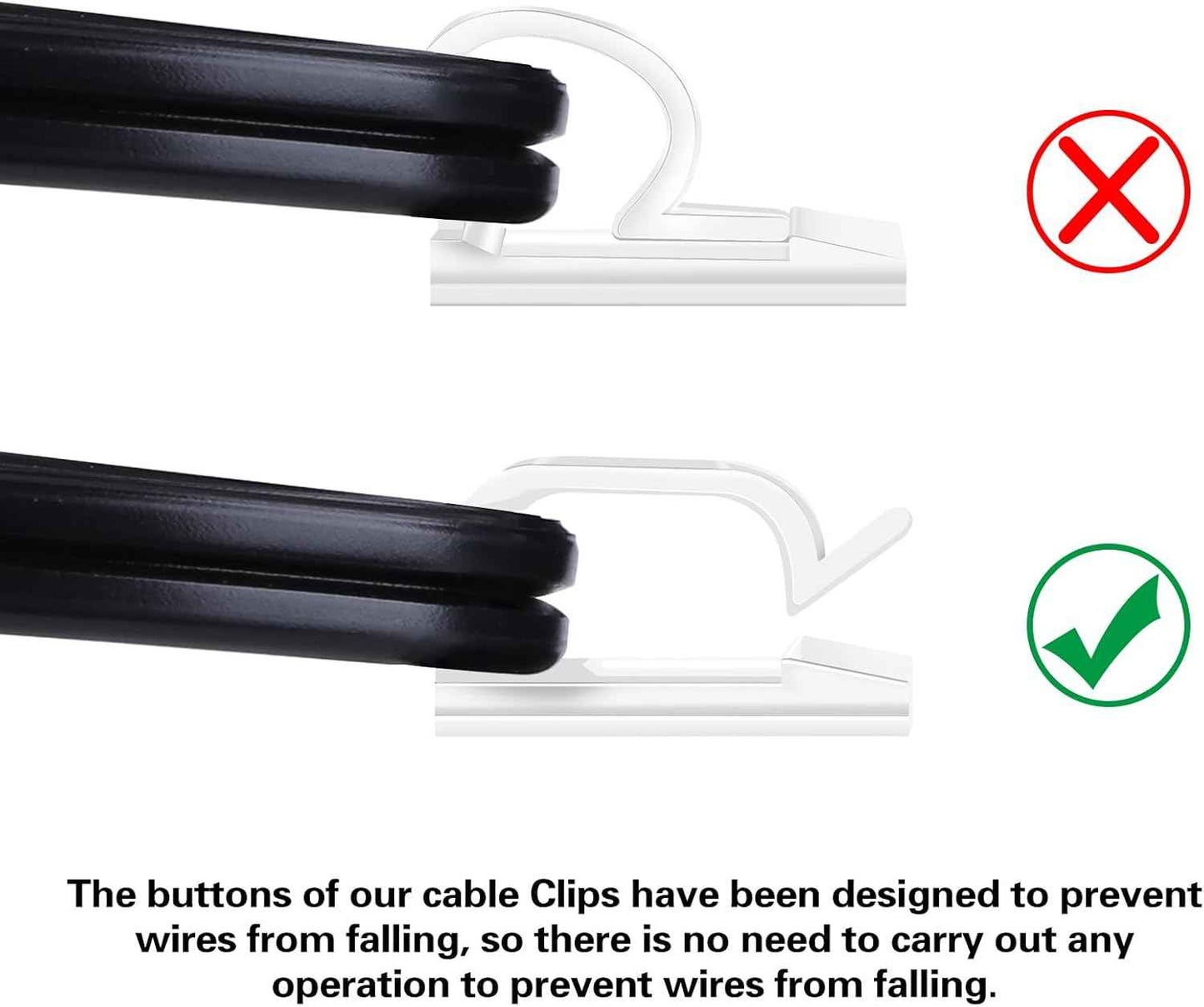 XHF No-Drill Adhesive Cable Clips for Child and Pet Safe Home, Tool-Free Cord Management Without Wall Damage