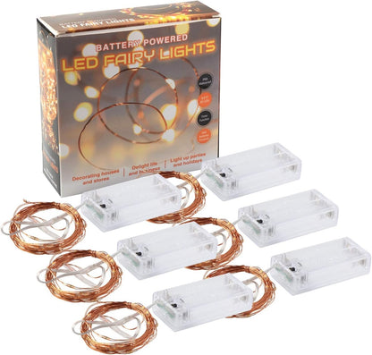 innotree LED Fairy String Lights – Cozy Bedroom Decor with Warm 2800K Glow, 10ft Copper Wire Strands 6-Pack