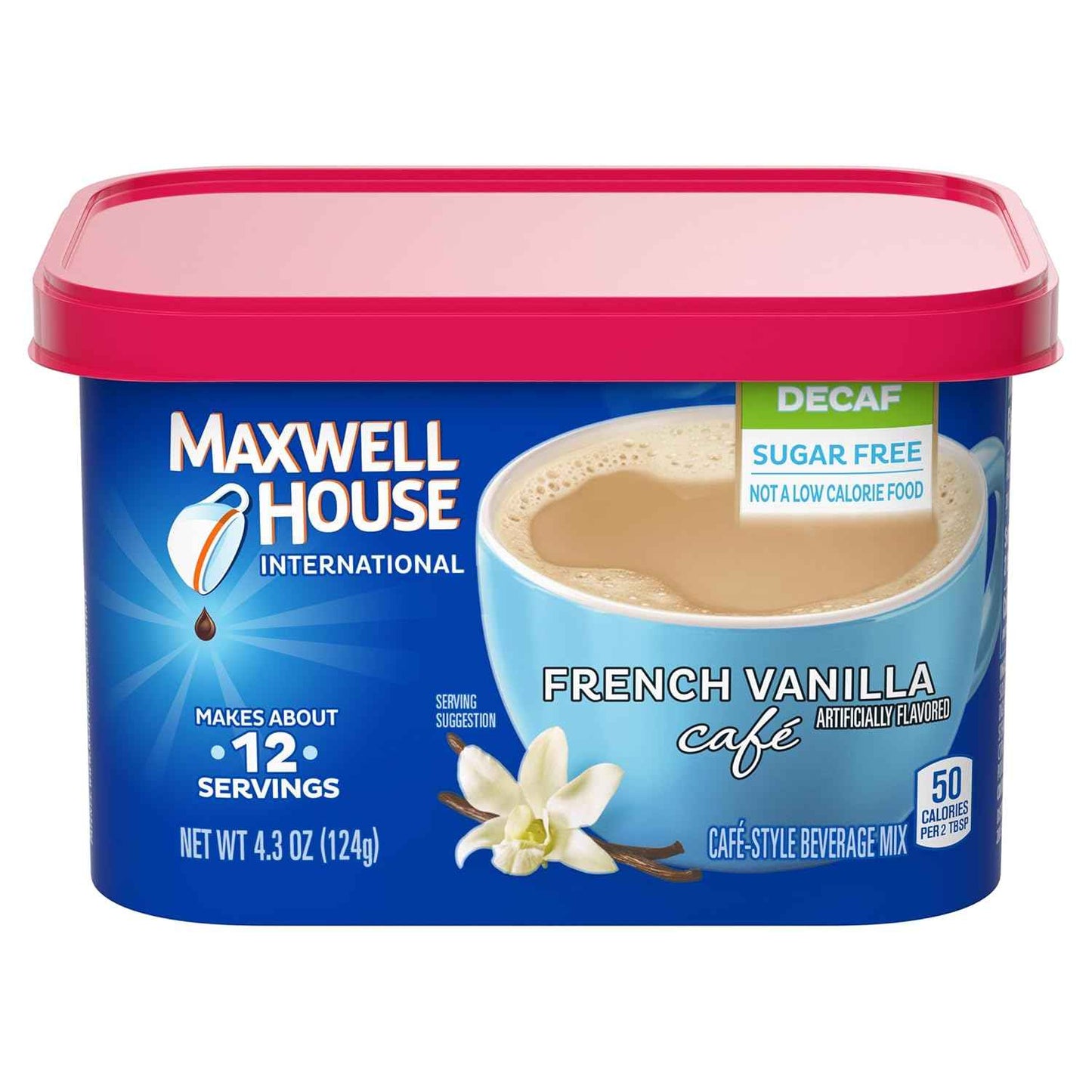 Maxwell House Instant Cafe Beverage – Stylish Living Room Coffee Station Addition, French Vanilla, 9 oz