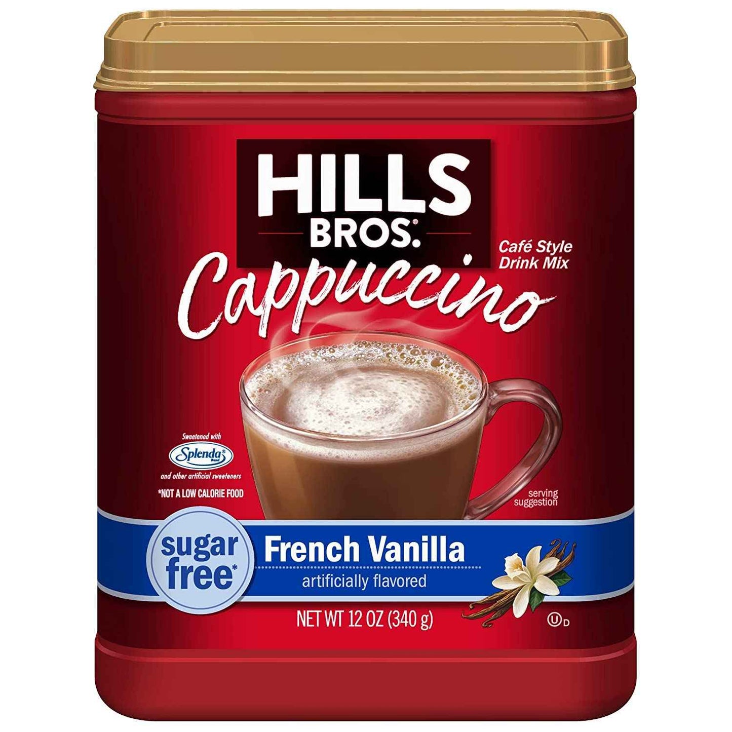 Hills Bros. Sugar Free French Vanilla Instant Cappuccino – Home Office Focus Drink, Just Add Water for a Quick Midday Pick-Me-Up