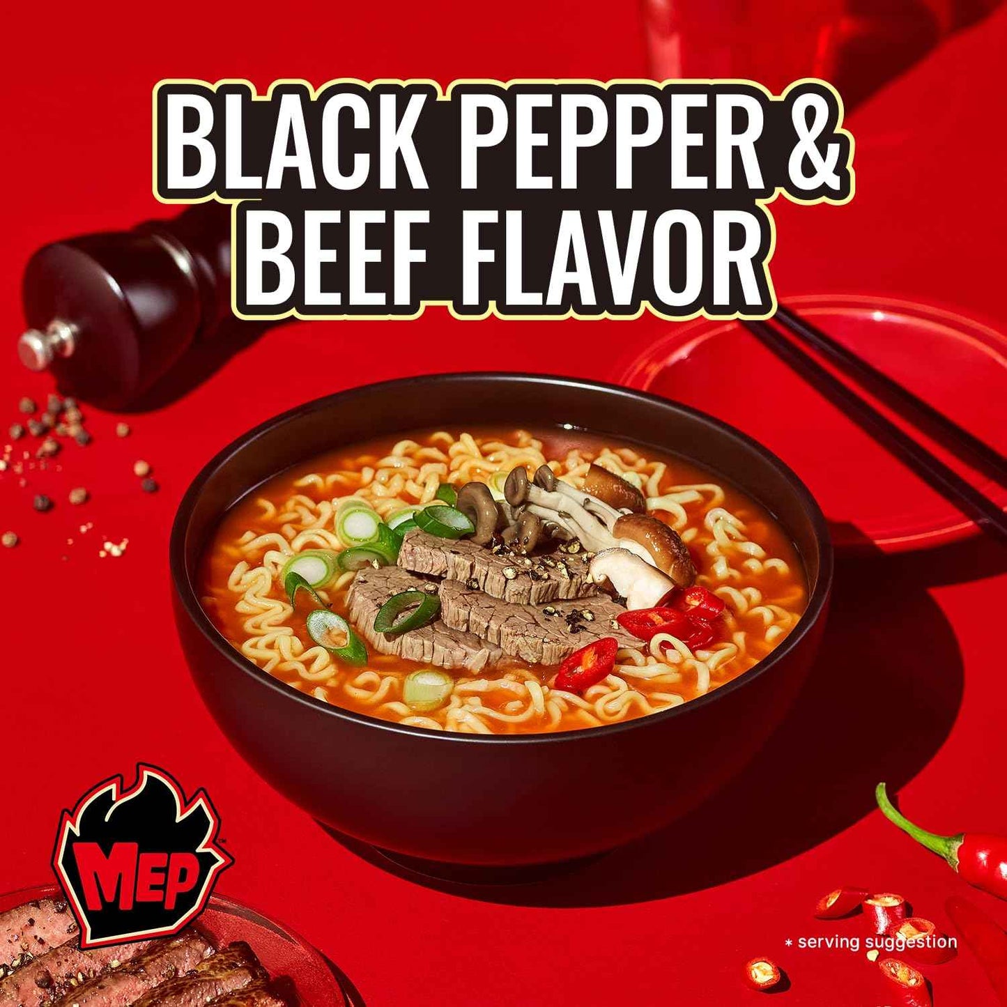 MEP Black Pepper Beef Ramen – Korean Food Lover Gift for Her, Pantry Must-Have