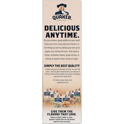 Quaker Instant Grits Variety Pack – Shelf-Stable Camp Breakfast with Just Hot Water, 10 Single-Serve Packets