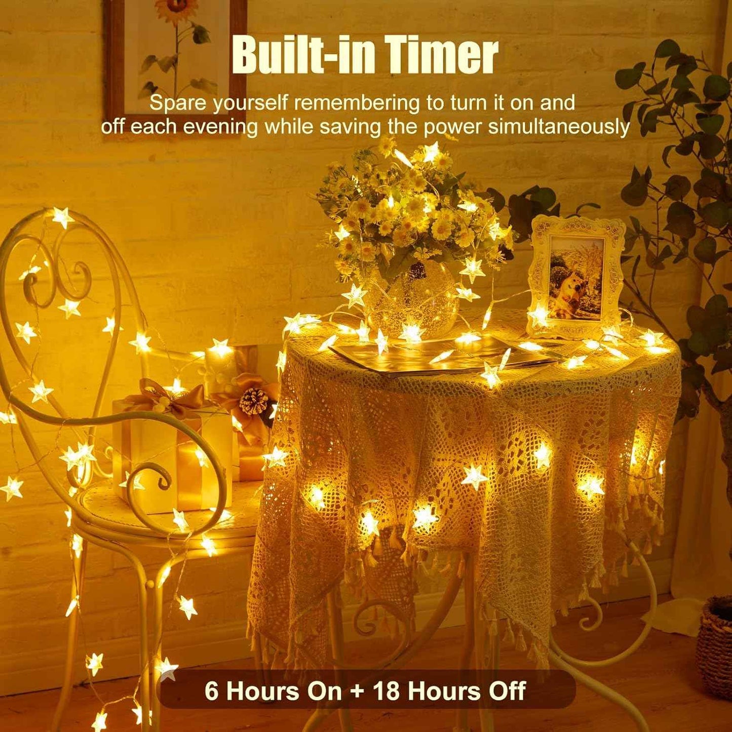 Minetom Star String Lights Battery Operated – Thoughtful Birthday Gift for Her, Cozy Bedroom Decor for Mom