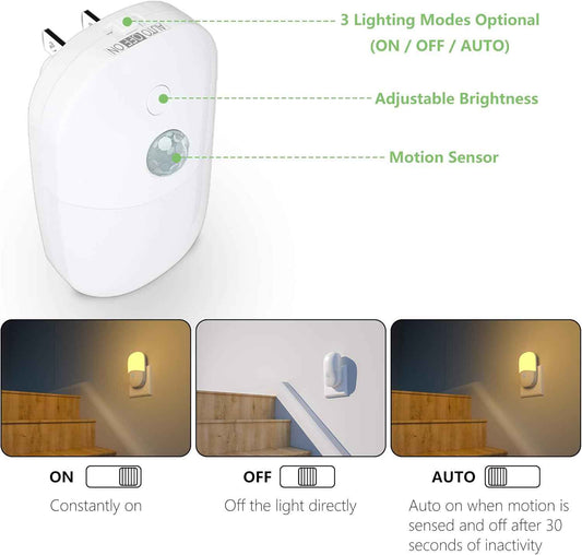 MAZ-TEK Plug in Night Light – Uncluttered Cordless Design Night Light for Intentional Living Spaces