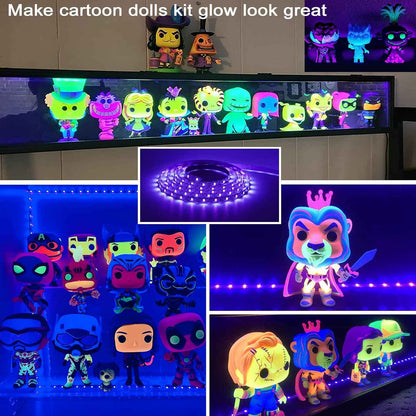 Lumiglow UV Black Light Strip – 6.6ft Glow Party Gift for Teens, Gamers and Creative Hobbyists