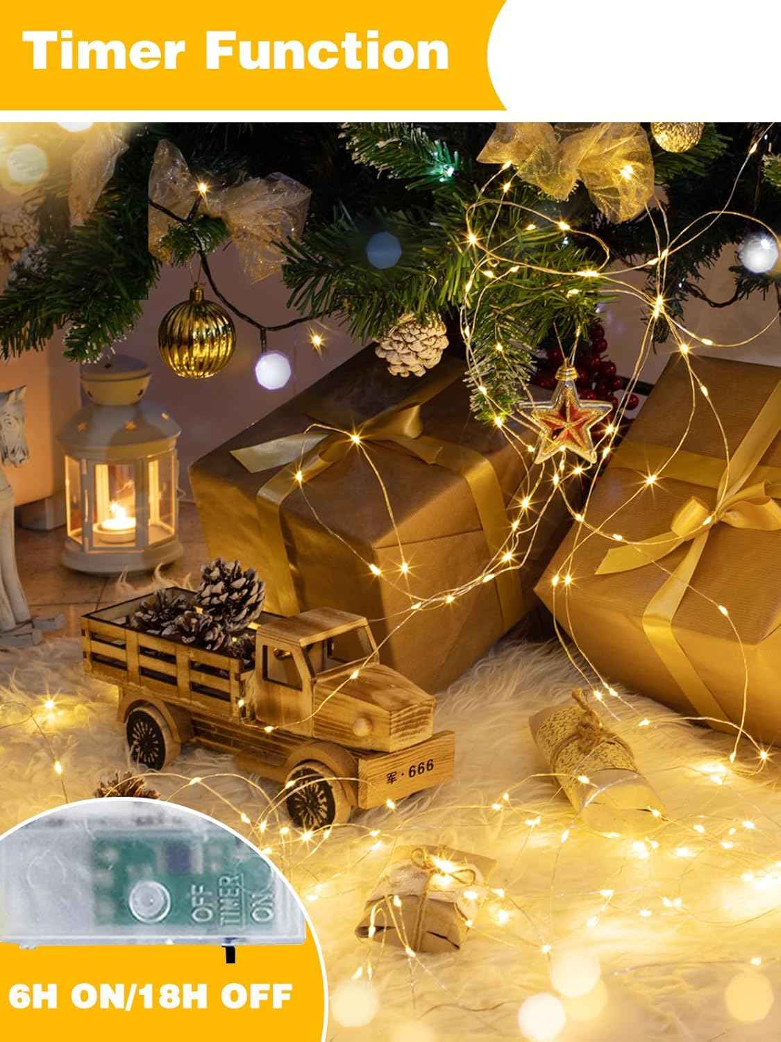 Brightown LED String Lights – Less-Is-More Bedroom Lighting, Thin Copper Wire Disappears into the Decor