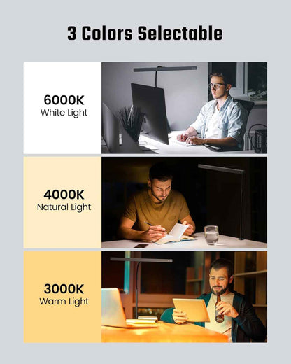 SUPERDANNY LED Desk Lamp – Clean-Line Black Clamp Lamp for Uncluttered Home Office Setups