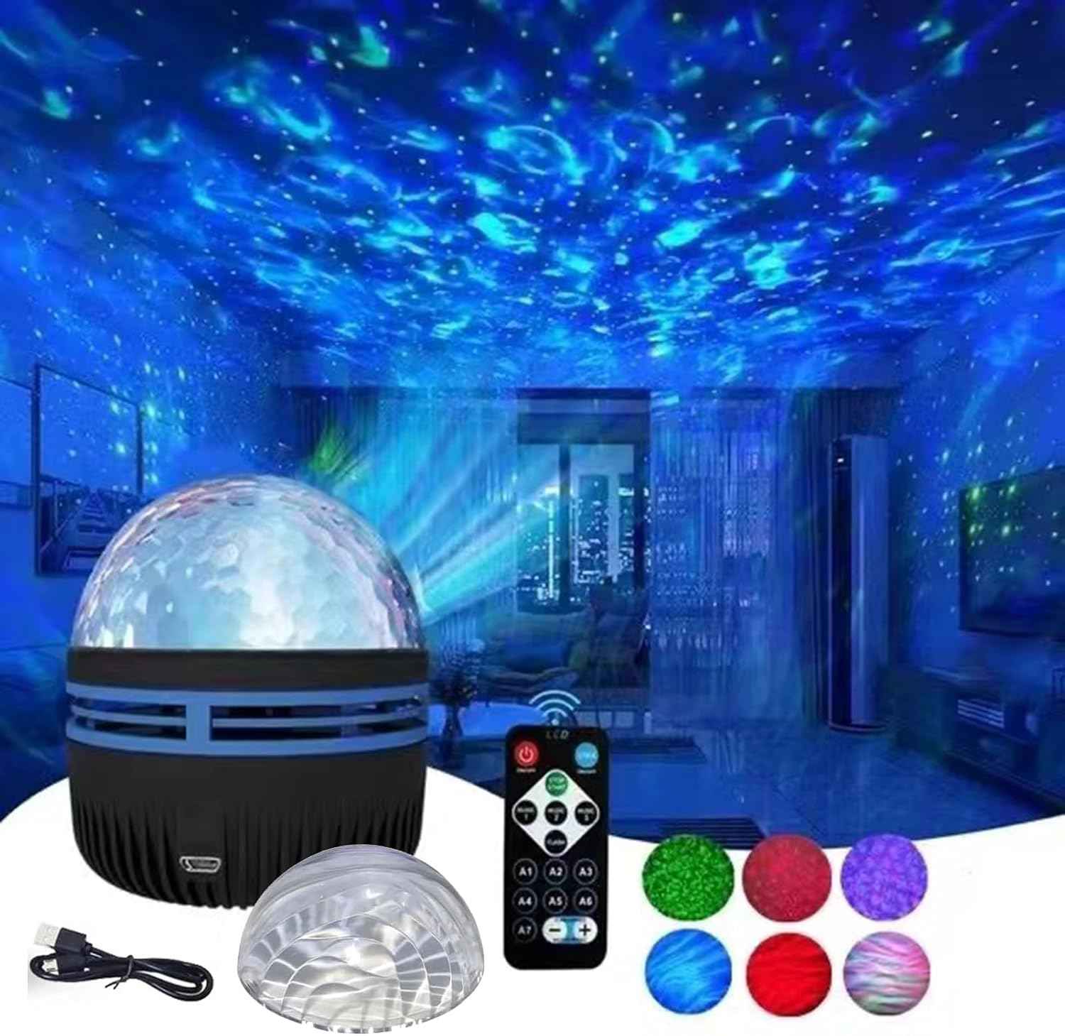 LUMENA Aurora Sleep Light – Calming Northern Lights and Ocean Wave Projector for Bedtime Wind Down and Meditation Routines