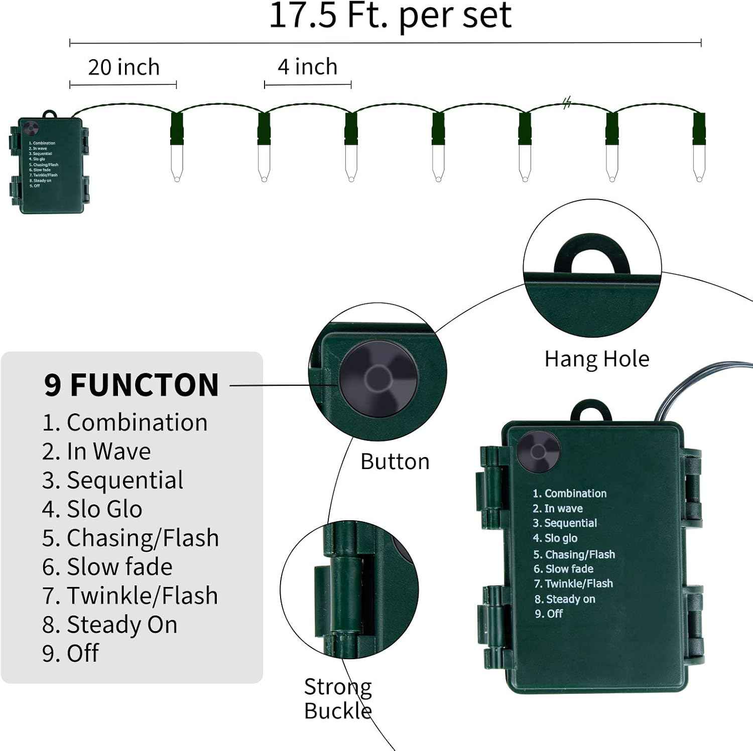Brightown Battery Fairy Lights for Nursery and Playroom, 18ft 50 LED Child Safe Cool Touch Mini String Lights with 8 Modes for Kids Room