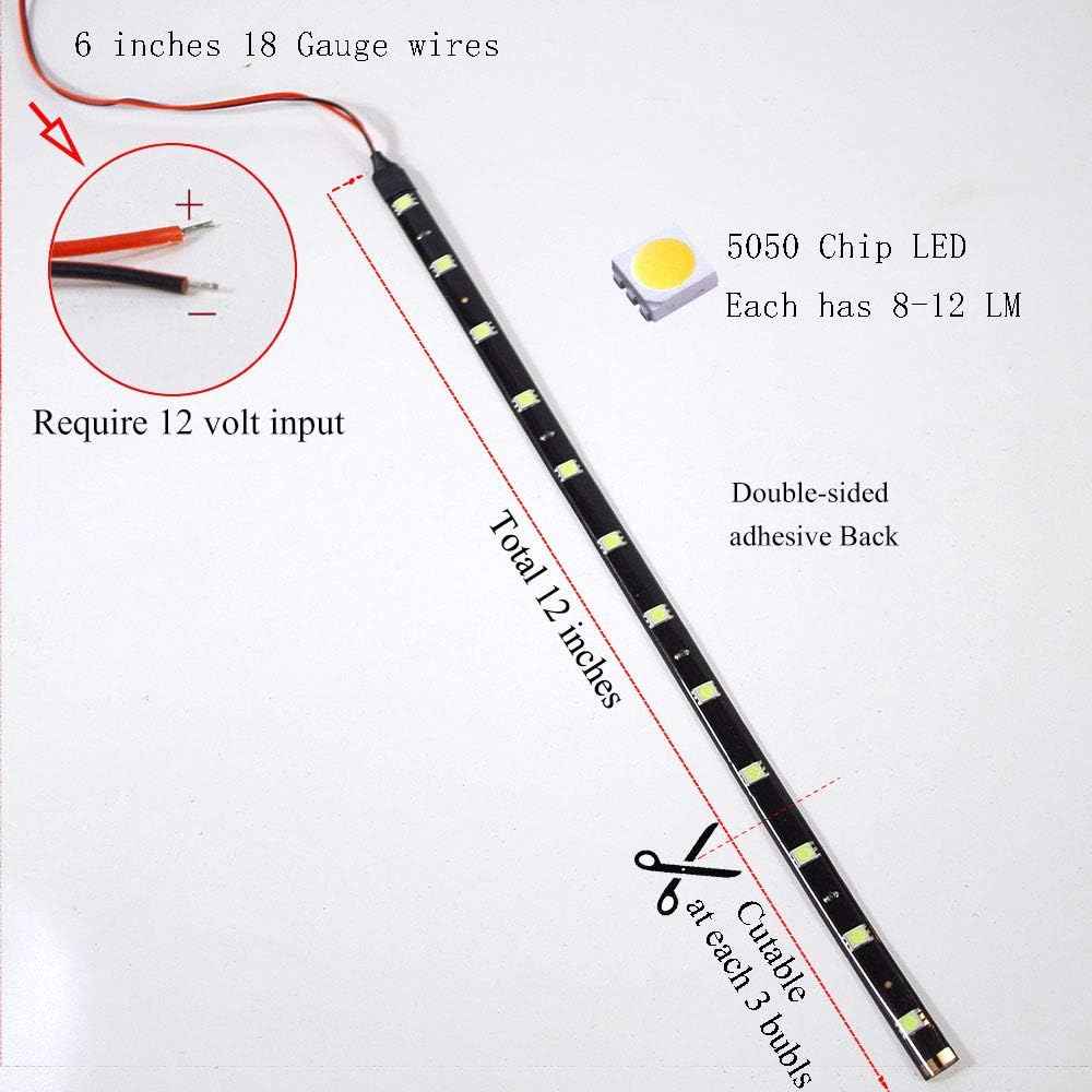 DC 12V Waterproof LED Strip – Safe No-Flame Nursery and Playroom Accent Light, 12V Low-Heat 6-Pack