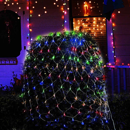 WATERGLIDE Outdoor Christmas Net Lights 12ft x 5ft 360 LED UL Certified 30V Low-Voltage Mesh for Family Yard and Play Area