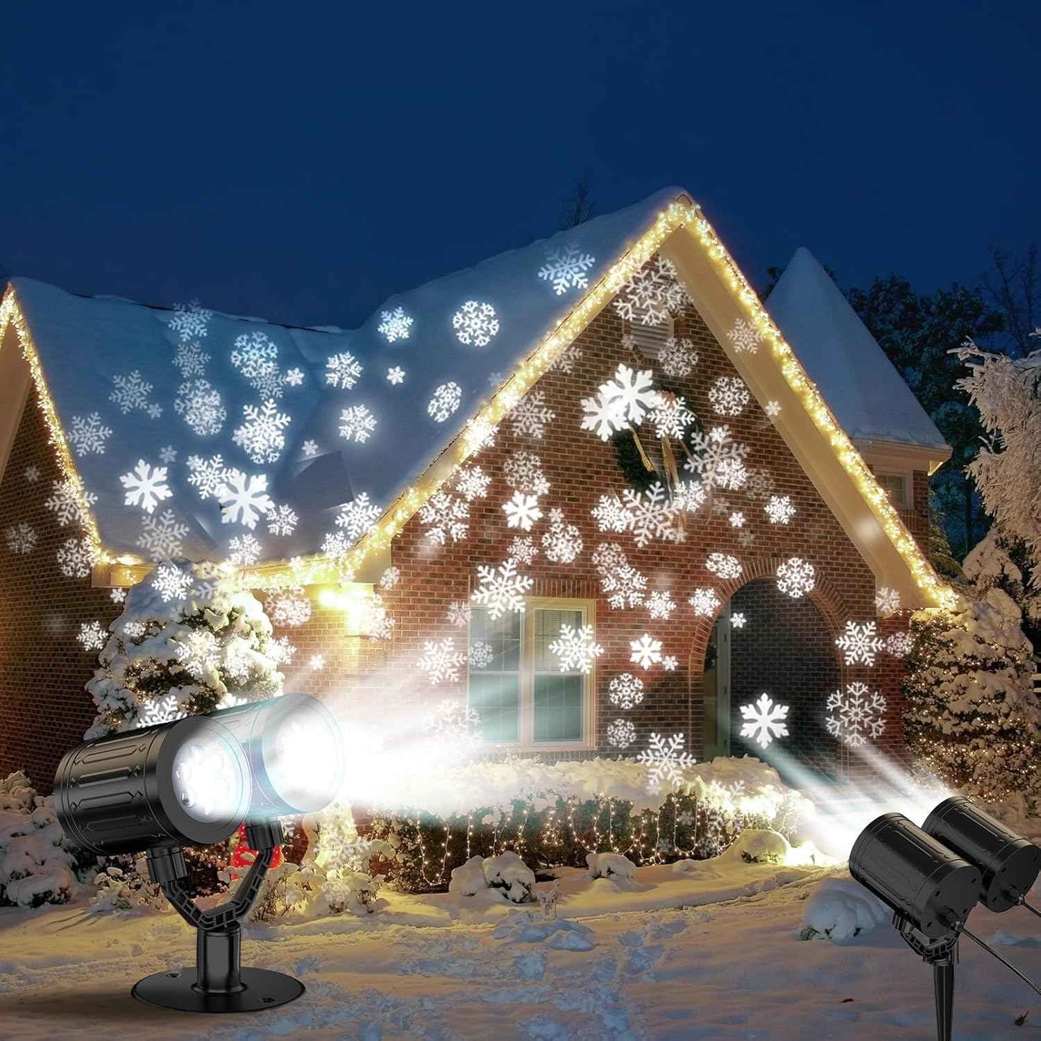 LUMINOUS Winters Night Snowflake Projector – Bedroom Ambient Light, Cozy Winter Aesthetic Accent