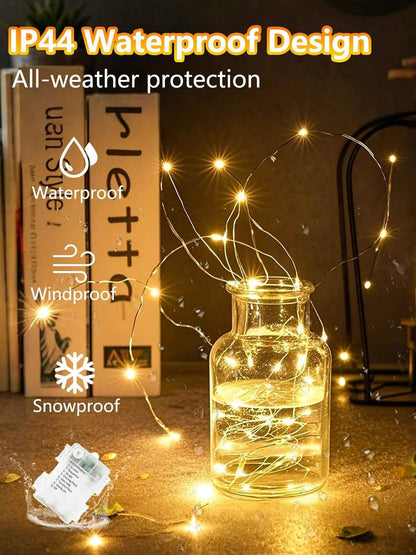 Luminara Glow 4-Pack 100 LED Fairy Lights, Minimalist Warm White String Lights for Clean Scandinavian Bedroom & Clutter-Free Living Space