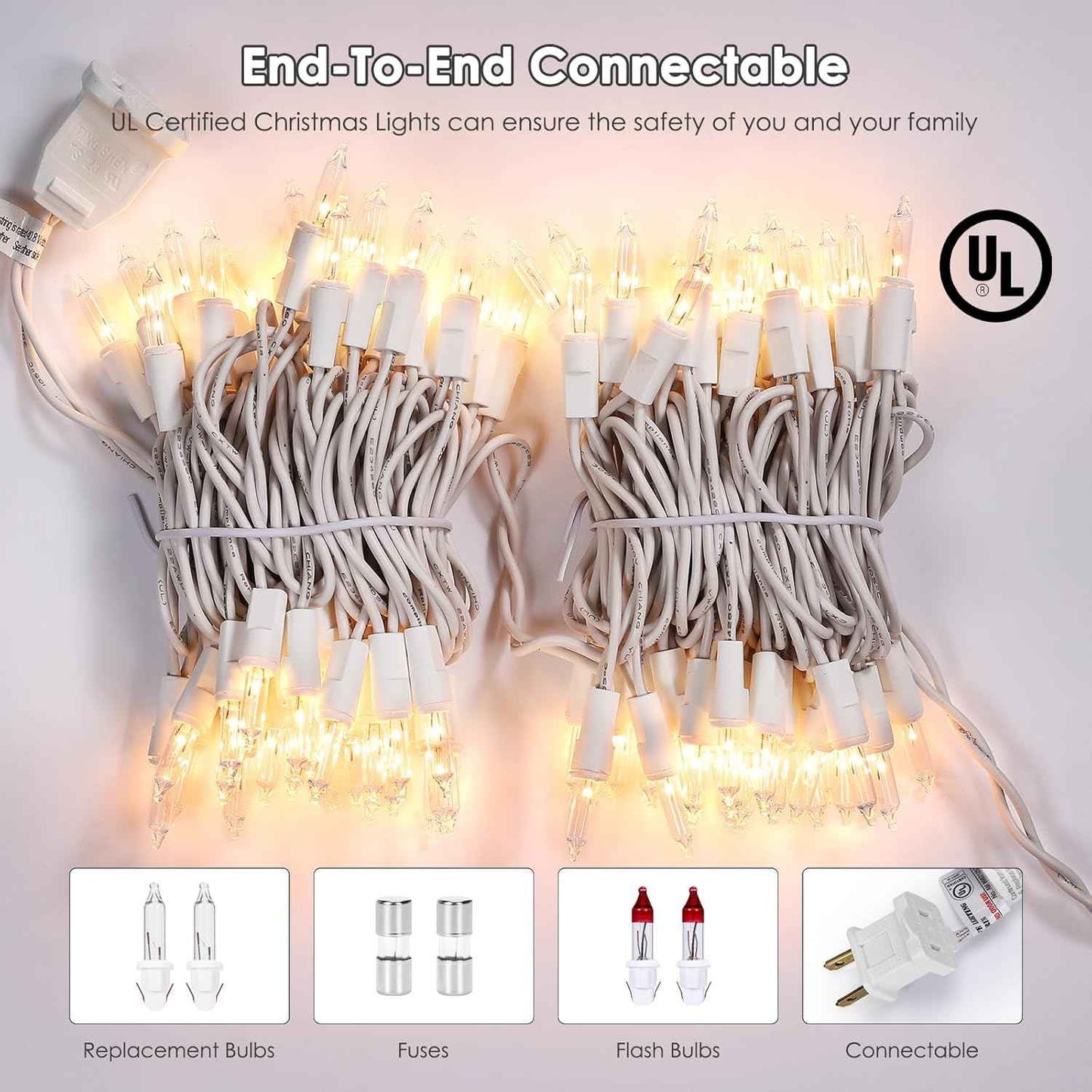 HOLIDAY HARVEST Connectable Christmas Lights – Long-Range Garden Fence and Pergola Outdoor Lighting