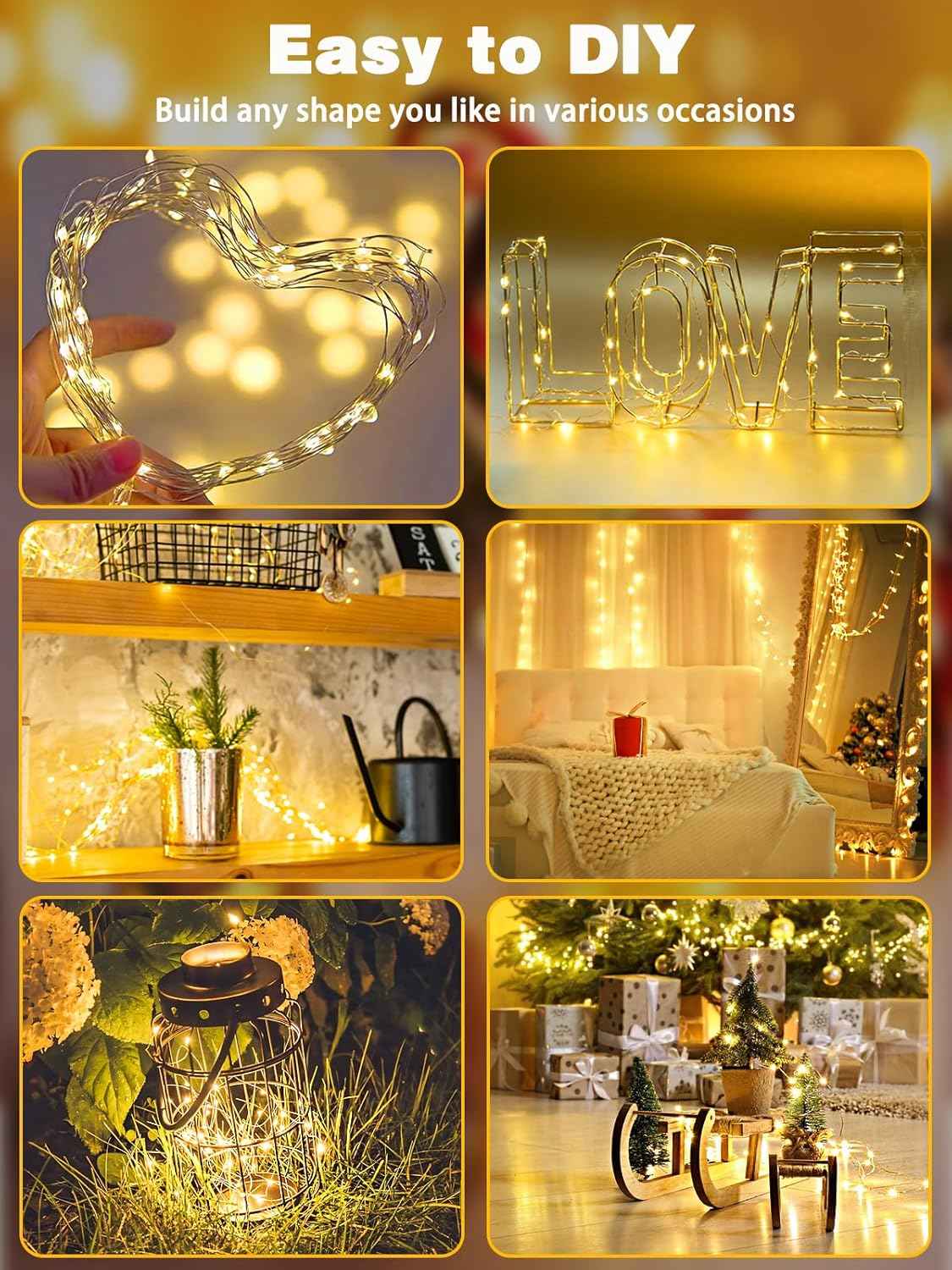 Brightown LED String Lights – Less-Is-More Bedroom Lighting, Thin Copper Wire Disappears into the Decor