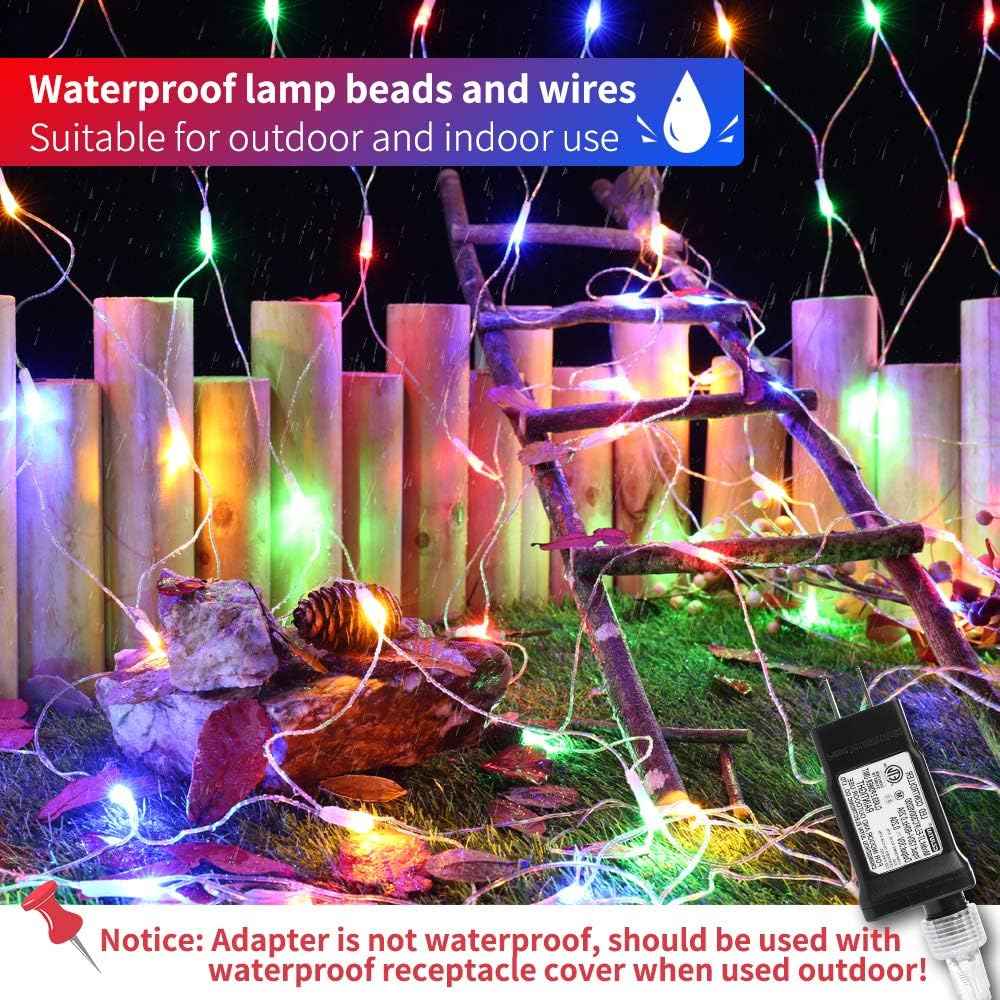 LYHOPE 30V Low-Voltage Christmas Net Lights – ETL Certified Flameless Mesh for Homes with Kids, Pets, and Rain