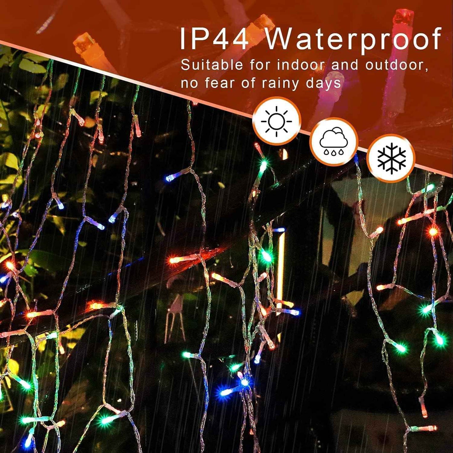 Brightown Cascading Star Lights – Durable 320 LED Set for Backyard Holiday Displays and Outdoor Party Ambiance