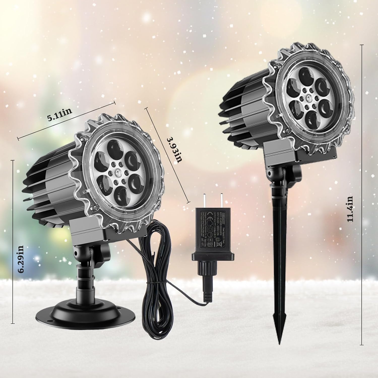 IP65 Outdoor Projector Light – Garden, Fence, and House Facade Snowfall Display