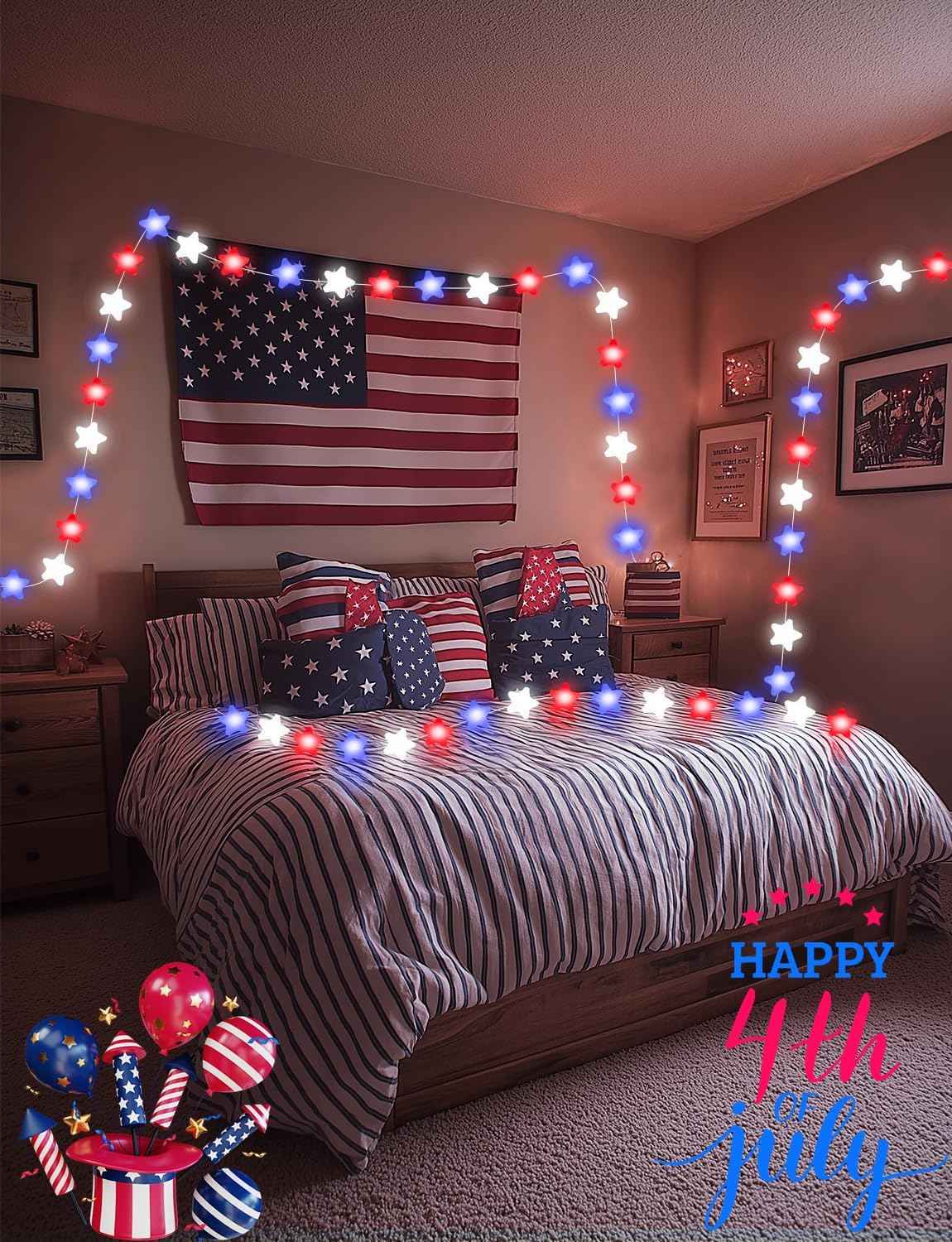 Brightown IP65 Waterproof Star Fairy Lights 33ft – Portable USB Powered Patio and Garden Pergola Decor, App and Remote Controlled String Lights