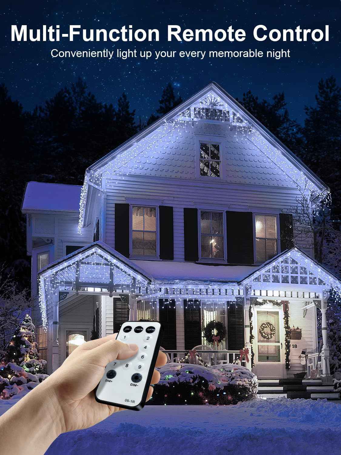 Lumivox Icicle Lights – Child-Safe 29V Cool Touch String for Playroom and Kids Bedroom Window, 32.8ft