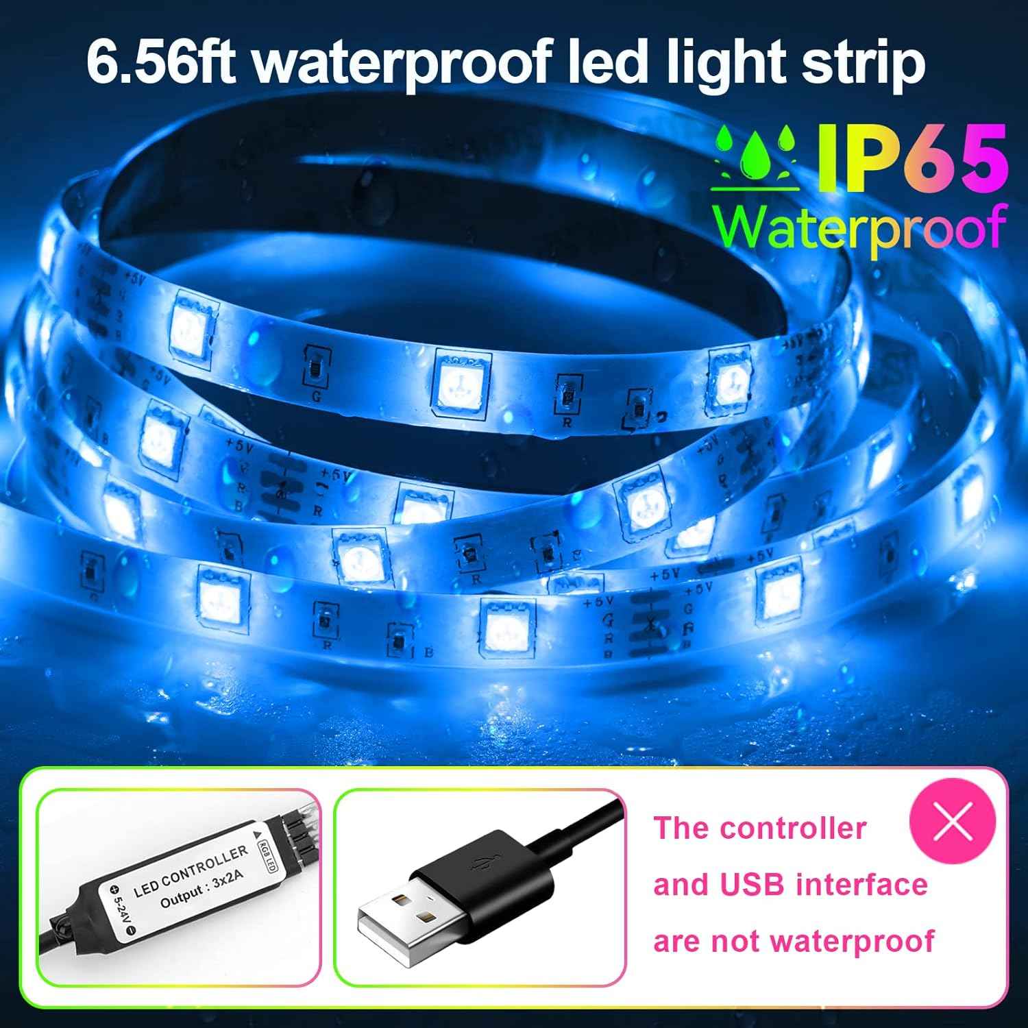 HOUHUI RGB LED Strip Lights for Living Room Aesthetic, USB TV Backlight for Cozy Home Ambiance
