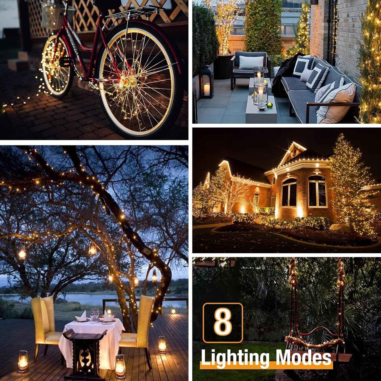 btfarm Solar String Lights Warm White - 4 Pack Decorative Copper Wire Lights for Indoor Window, Bookshelf, and Reading Nook Ambience
