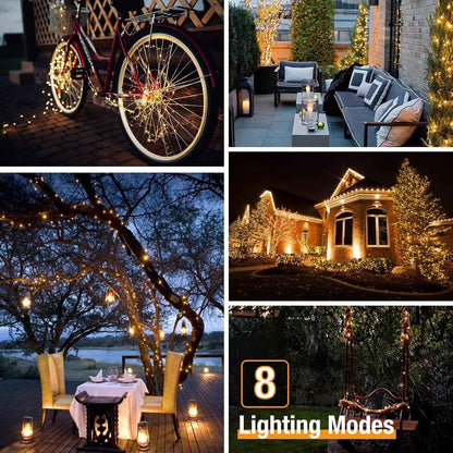 btfarm Solar String Lights Warm White - 4 Pack Decorative Copper Wire Lights for Indoor Window, Bookshelf, and Reading Nook Ambience