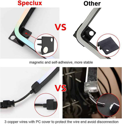 NEON Magnetic ARGB PC LED Strip Kit – Thoughtful Birthday Gift for PC Builders & DIY Hobbyists, 2x15.7in Addressable RGB with 12 Magnets