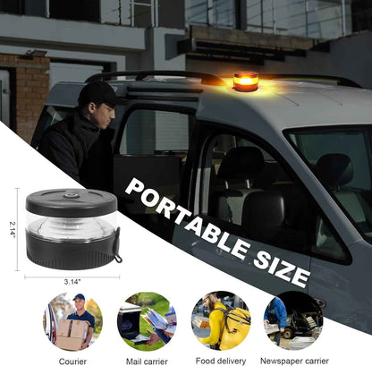 Magnetic Wireless Beacon Light, USB-C Rechargeable Safety Beacon Gift for Truck Drivers and Fleet Owners, IP67 Portable Strobe