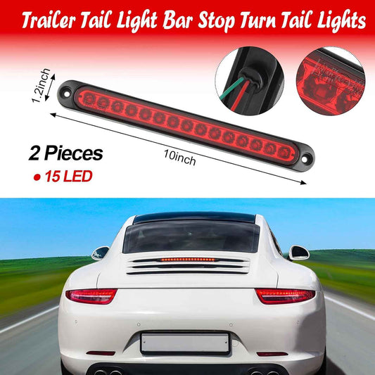 Frienda 10 Inch LED Trailer Tail Light Bar – Weatherproof Stop Turn Tail Light for Boat Ramps and Outdoor Towing