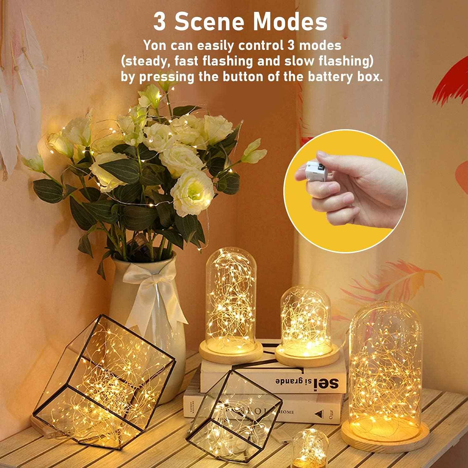Brightever 12 Pack Waterproof Fairy Lights – Outdoor Patio and Garden String Lighting, IP68 Copper Wire Battery Operated 7ft Lights